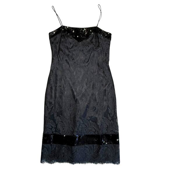 Vintage black sequin lace dress XS - Picture 13 of 16